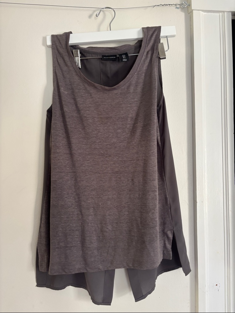 mercer & madison Gray Layered Sleeveless Tank